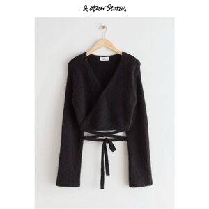 Black wool blend cardigan niche new autumn style & Other Stories